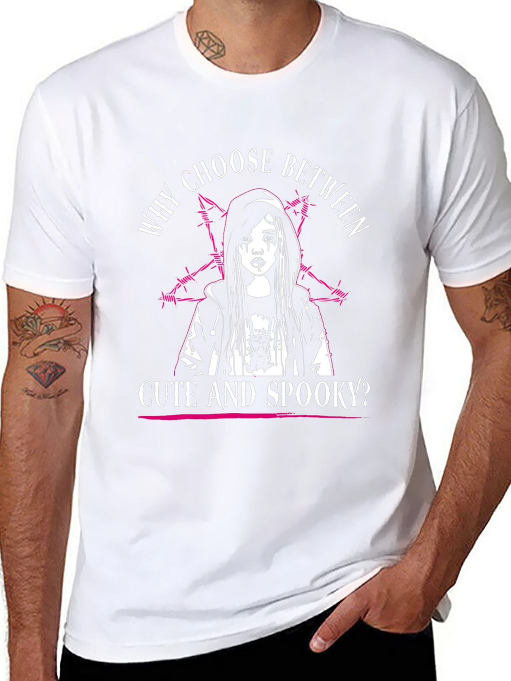 Cute & Spooky Graphic Tee - Black Cotton T-Shirt