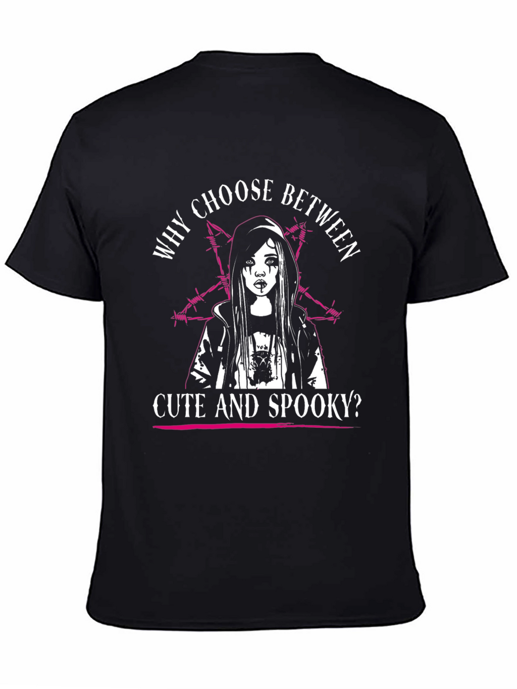 Cute & Spooky Graphic Tee - Black Cotton T-Shirt