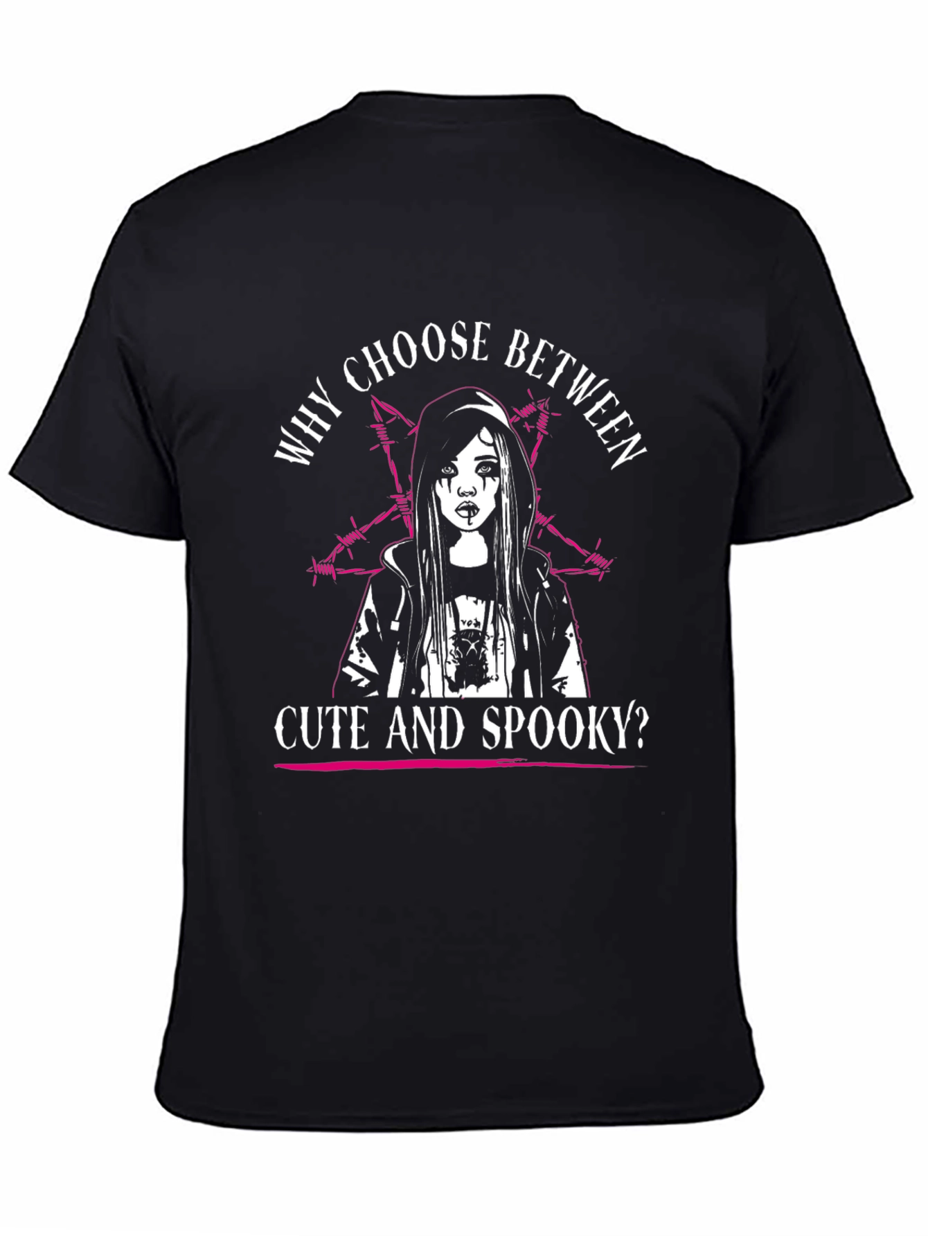 Cute & Spooky Graphic Tee - Black Cotton T-Shirt