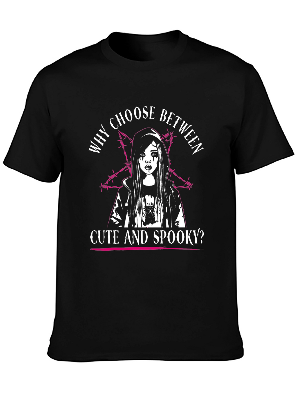 Cute & Spooky Graphic Tee - Black Cotton T-Shirt