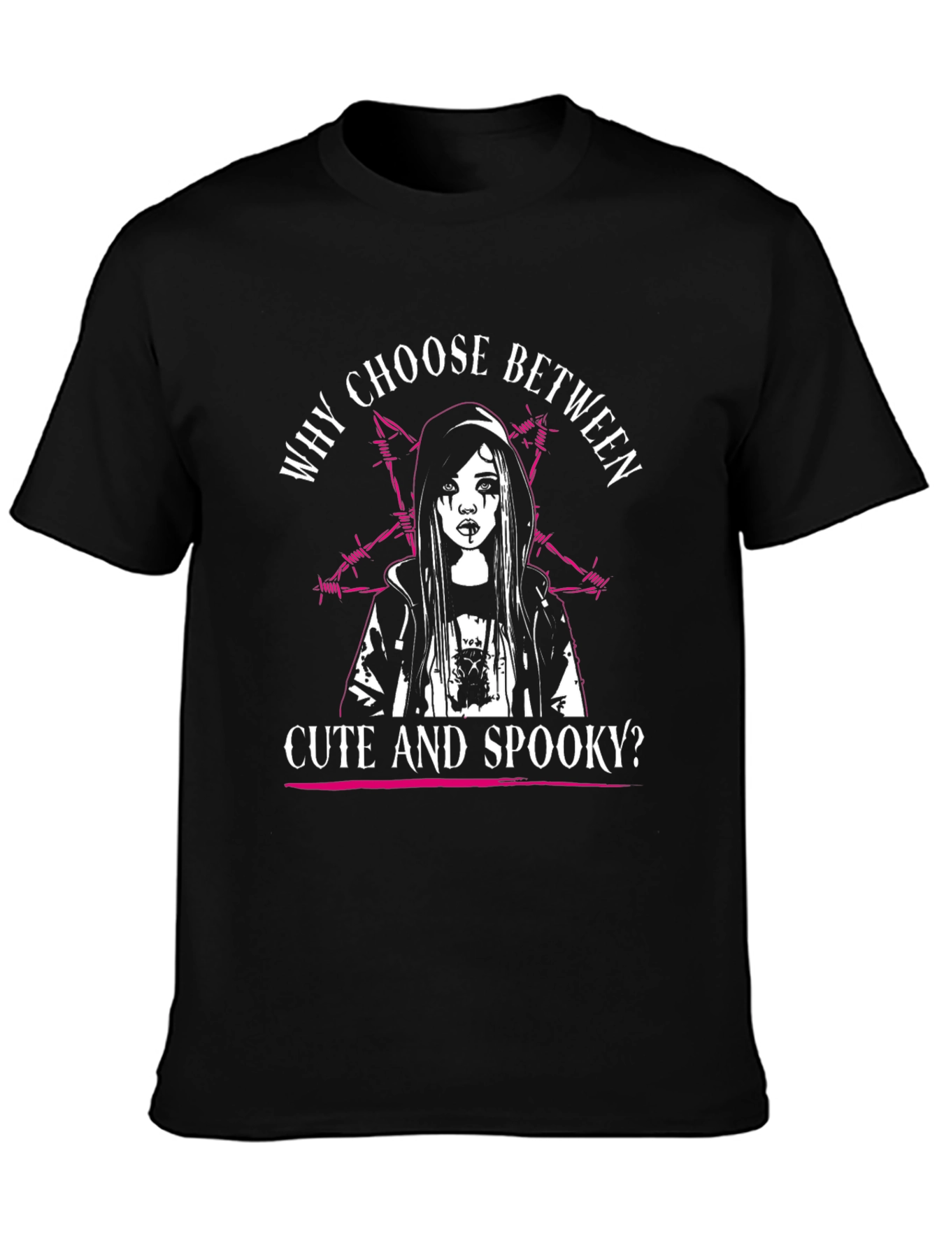 Cute & Spooky Graphic Tee - Black Cotton T-Shirt