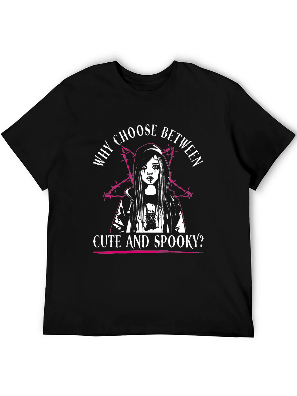 Cute & Spooky Graphic Tee - Black Cotton T-Shirt