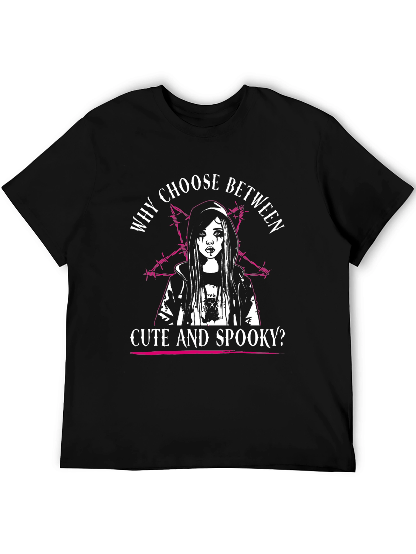 Cute & Spooky Graphic Tee - Black Cotton T-Shirt