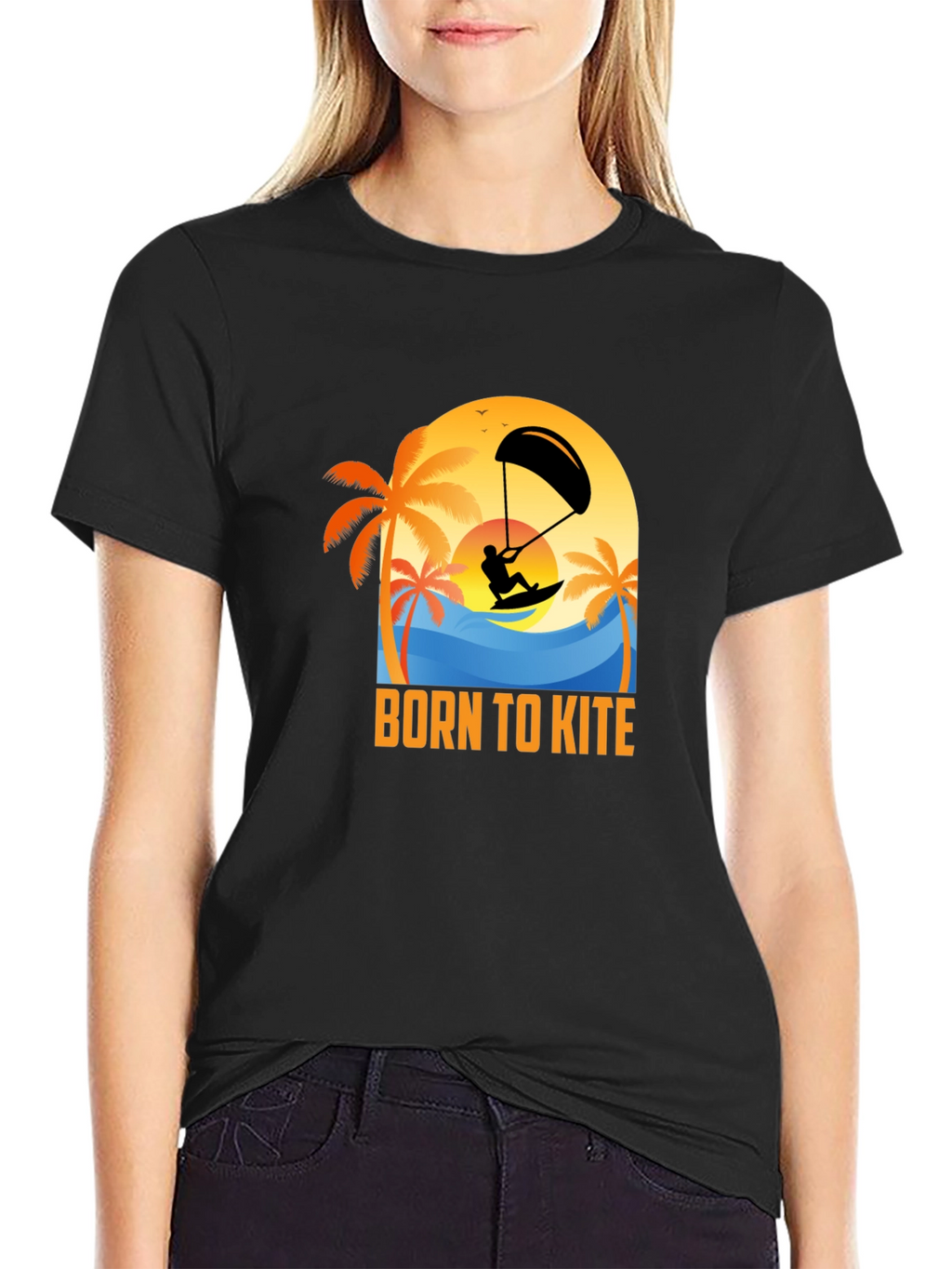 Born to Kite T-Shirt: Kitesurfing Beach Design