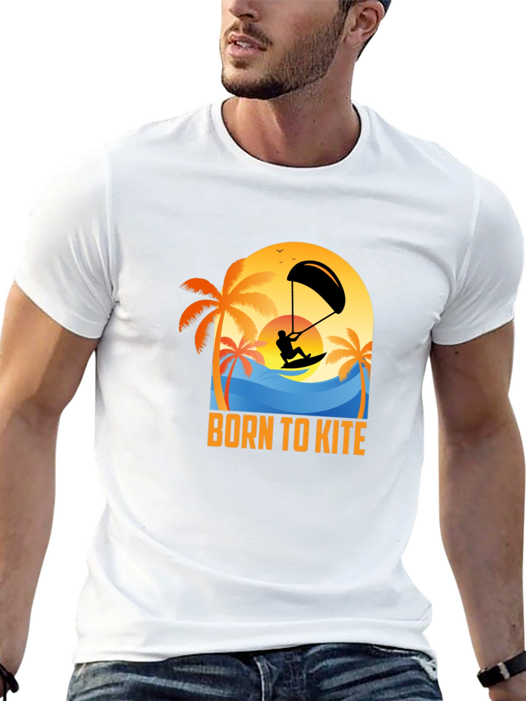 Born to Kite T-Shirt: Kitesurfing Beach Design