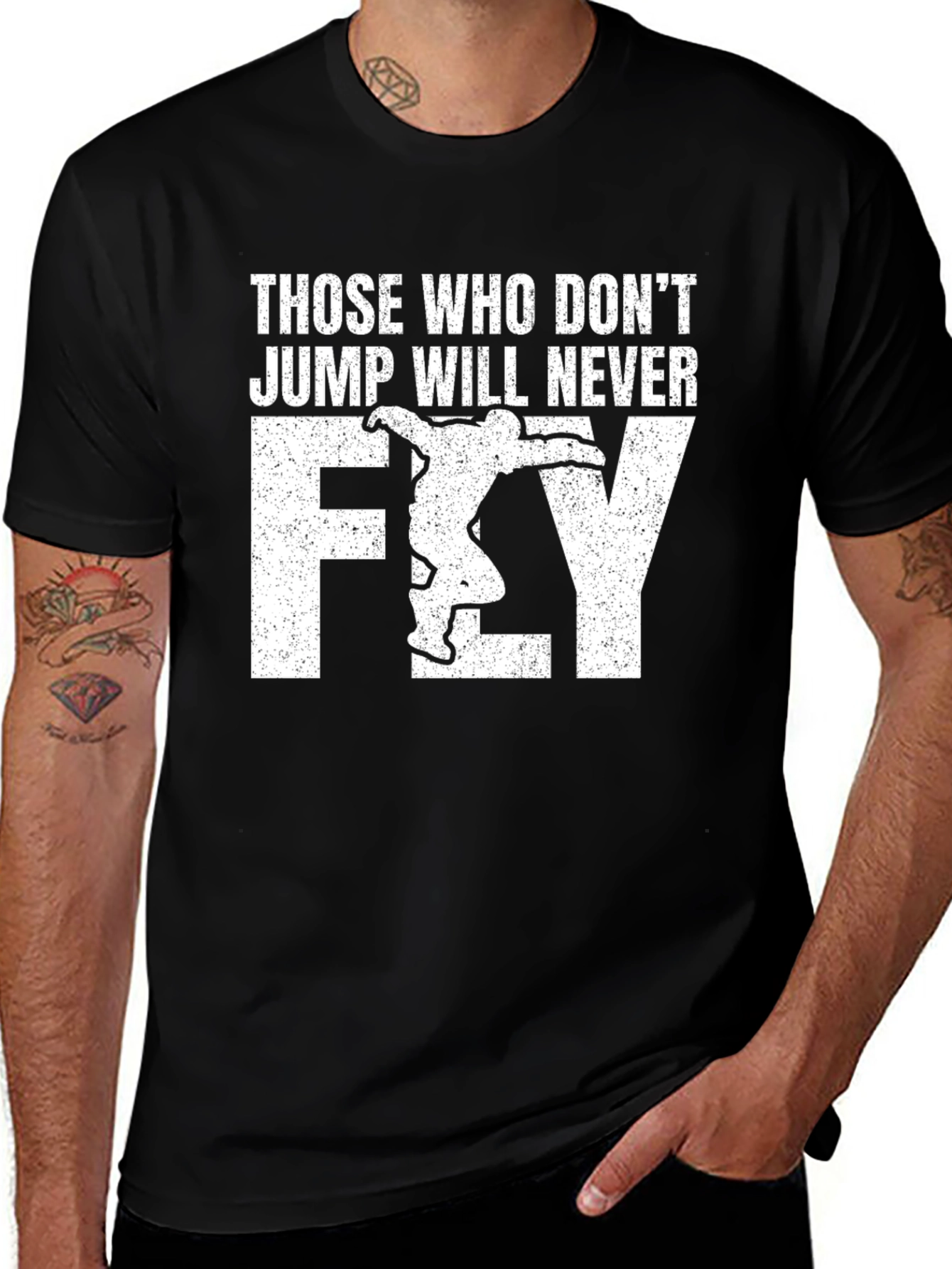 Skydiving T-Shirt - Those Who Dont Jump Will Never Fly