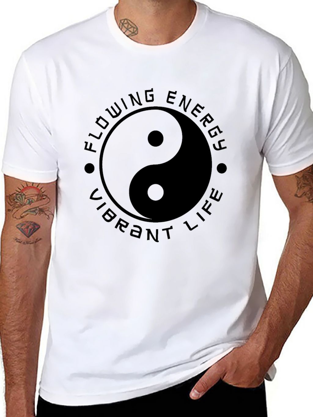 Yin Yang Flowing Energy T-Shirt - Vibrant Life Design