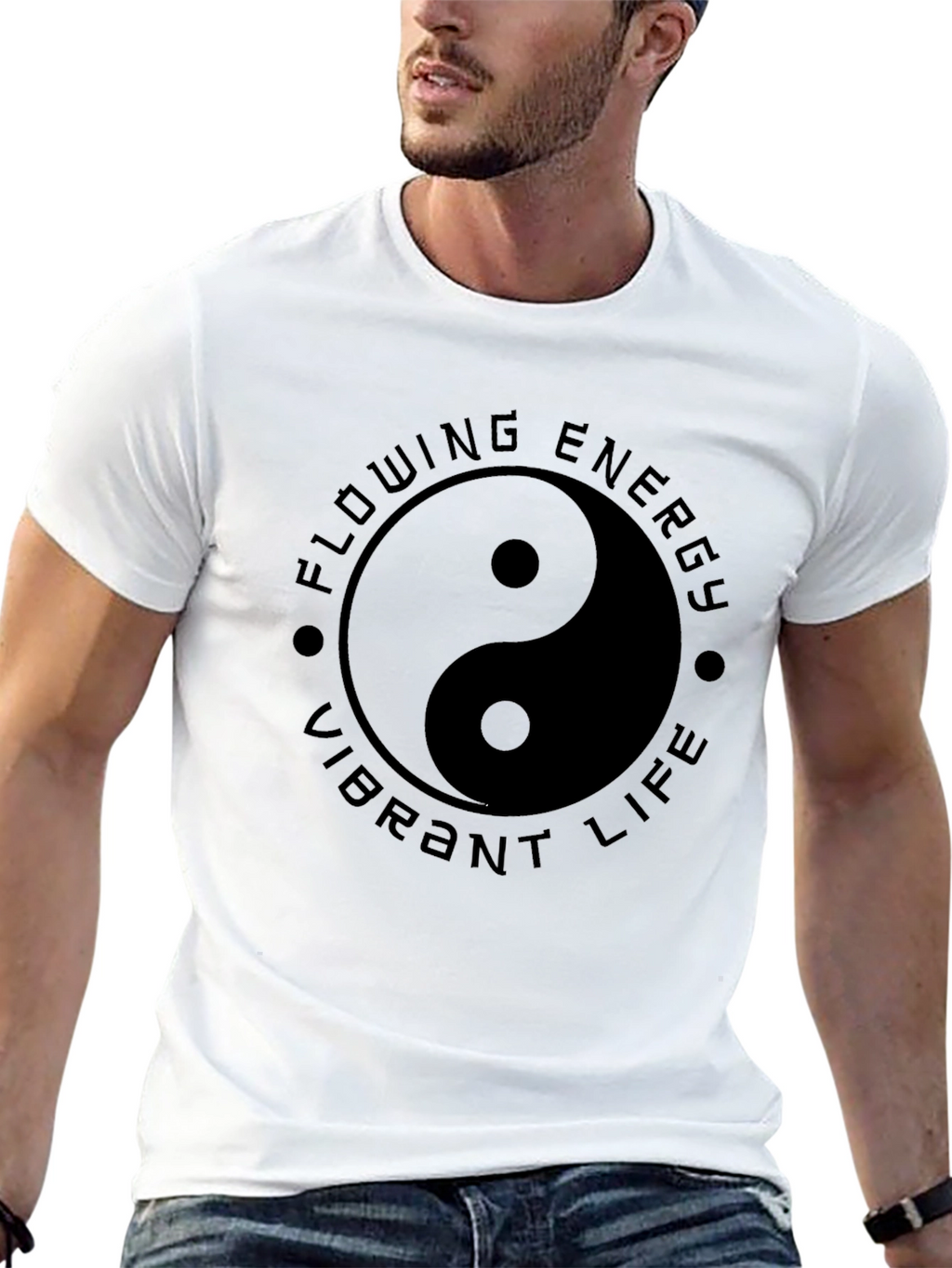 Yin Yang Flowing Energy T-Shirt - Vibrant Life Design