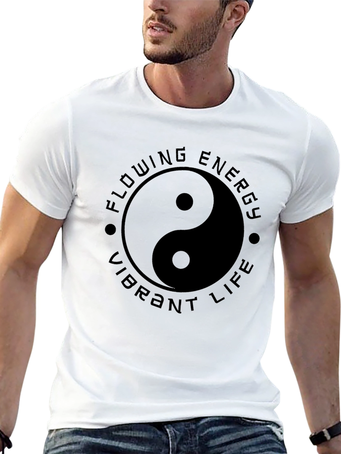 Yin Yang Flowing Energy T-Shirt - Vibrant Life Design