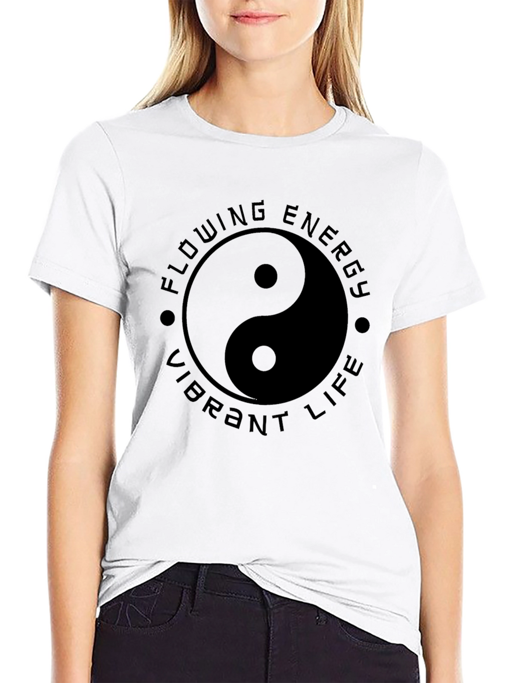Yin Yang Flowing Energy T-Shirt - Vibrant Life Design