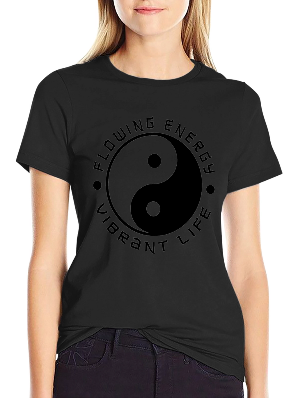 Yin Yang Flowing Energy T-Shirt - Vibrant Life Design