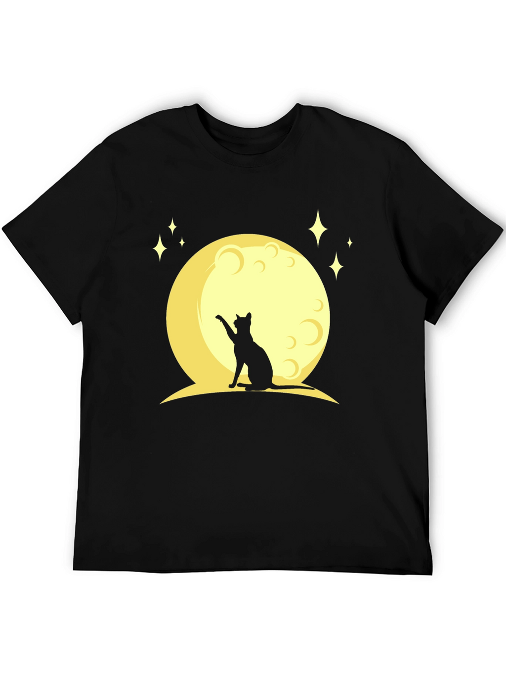 Black Cat Moon Graphic T-Shirt