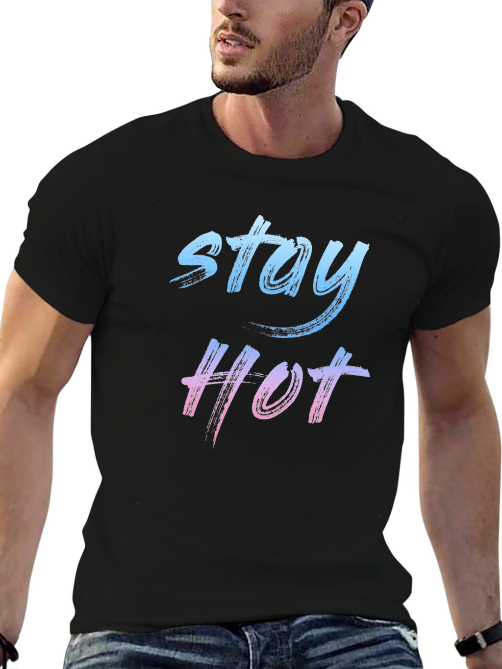 Stay Hot Graphic Tee - Black Casual T-Shirt