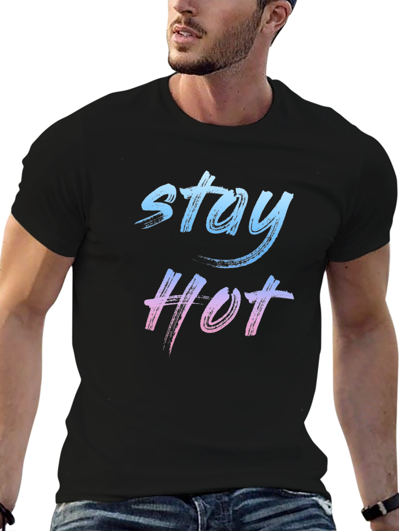 Stay Hot Graphic Tee - Black Casual T-Shirt
