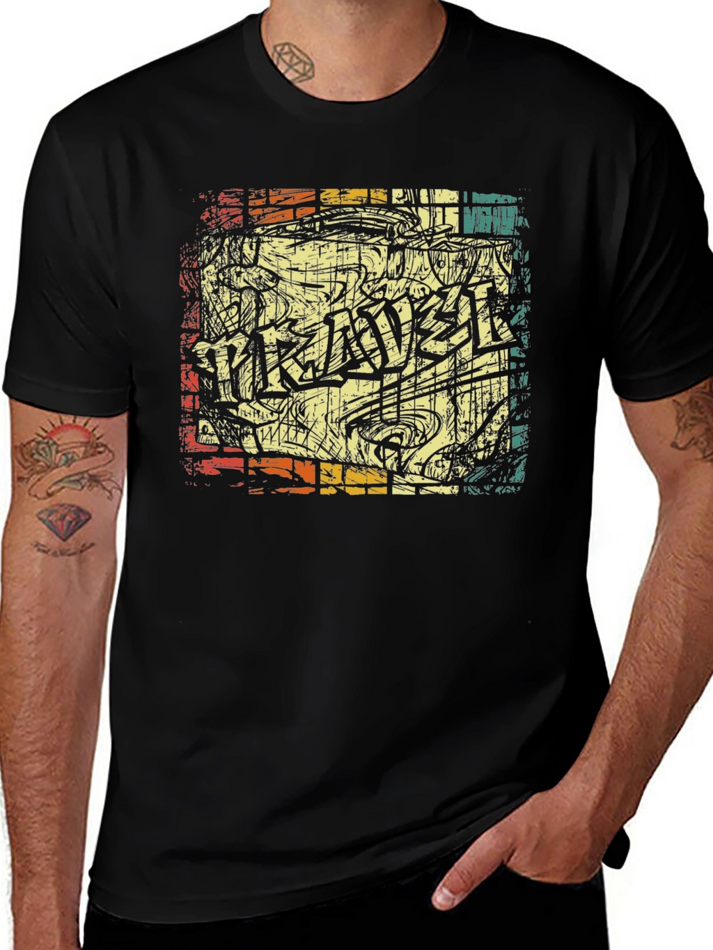 Retro Graffiti Style Graphic T-Shirt