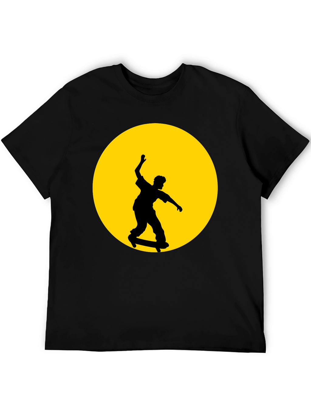 Skateboarding Silhouette Graphic Tee - Black