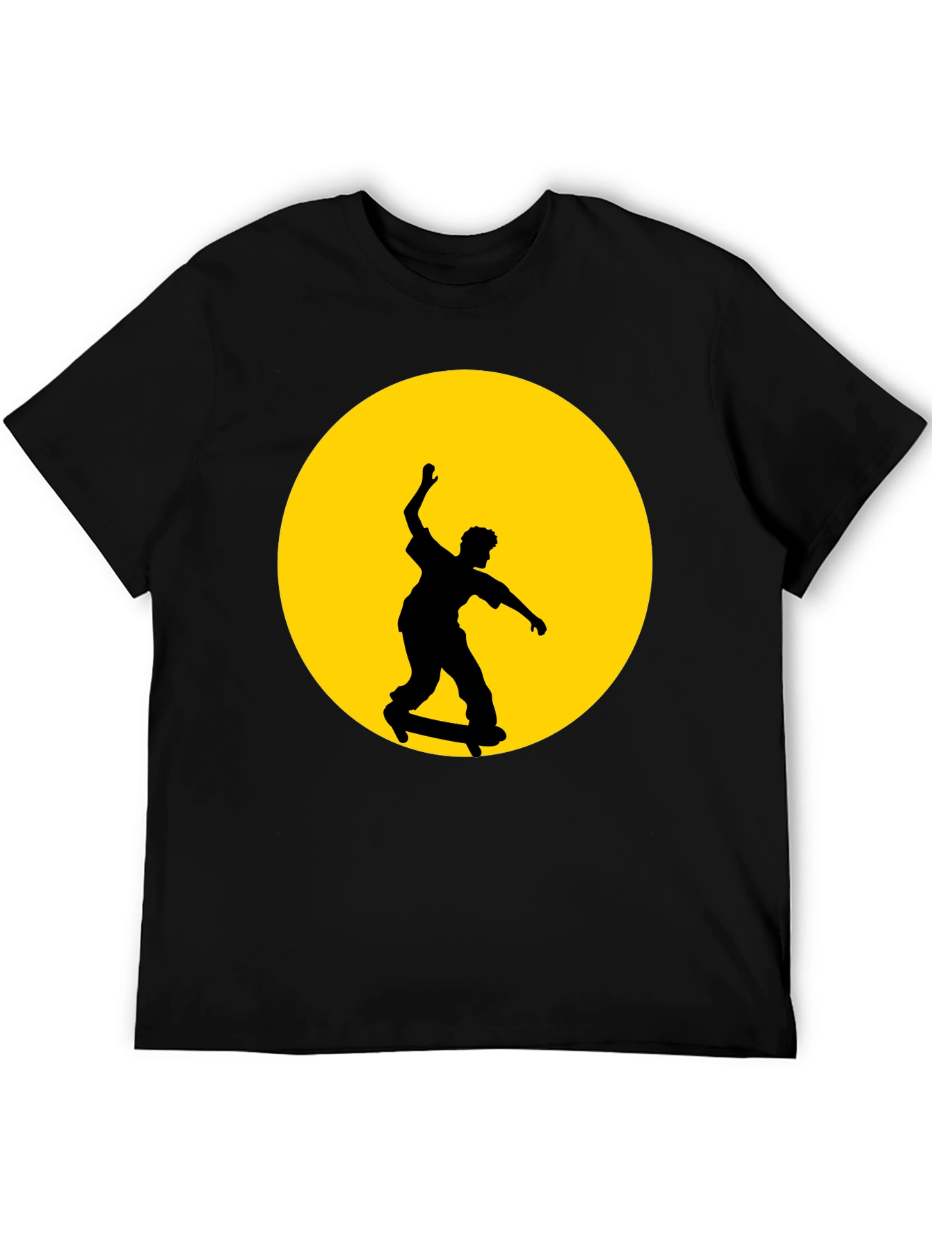 Skateboarding Silhouette Graphic Tee - Black