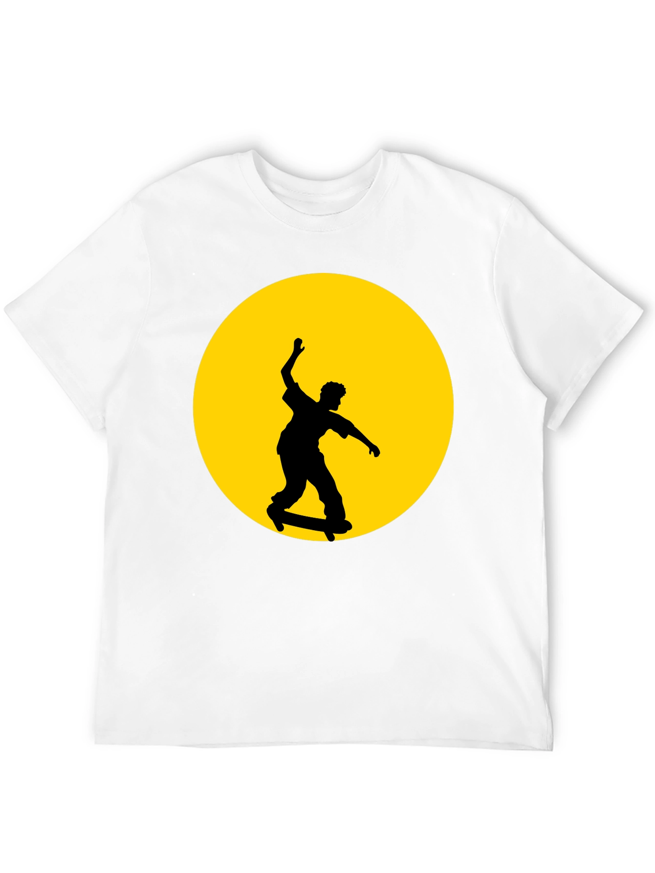 Skateboarding Silhouette Graphic Tee - Black