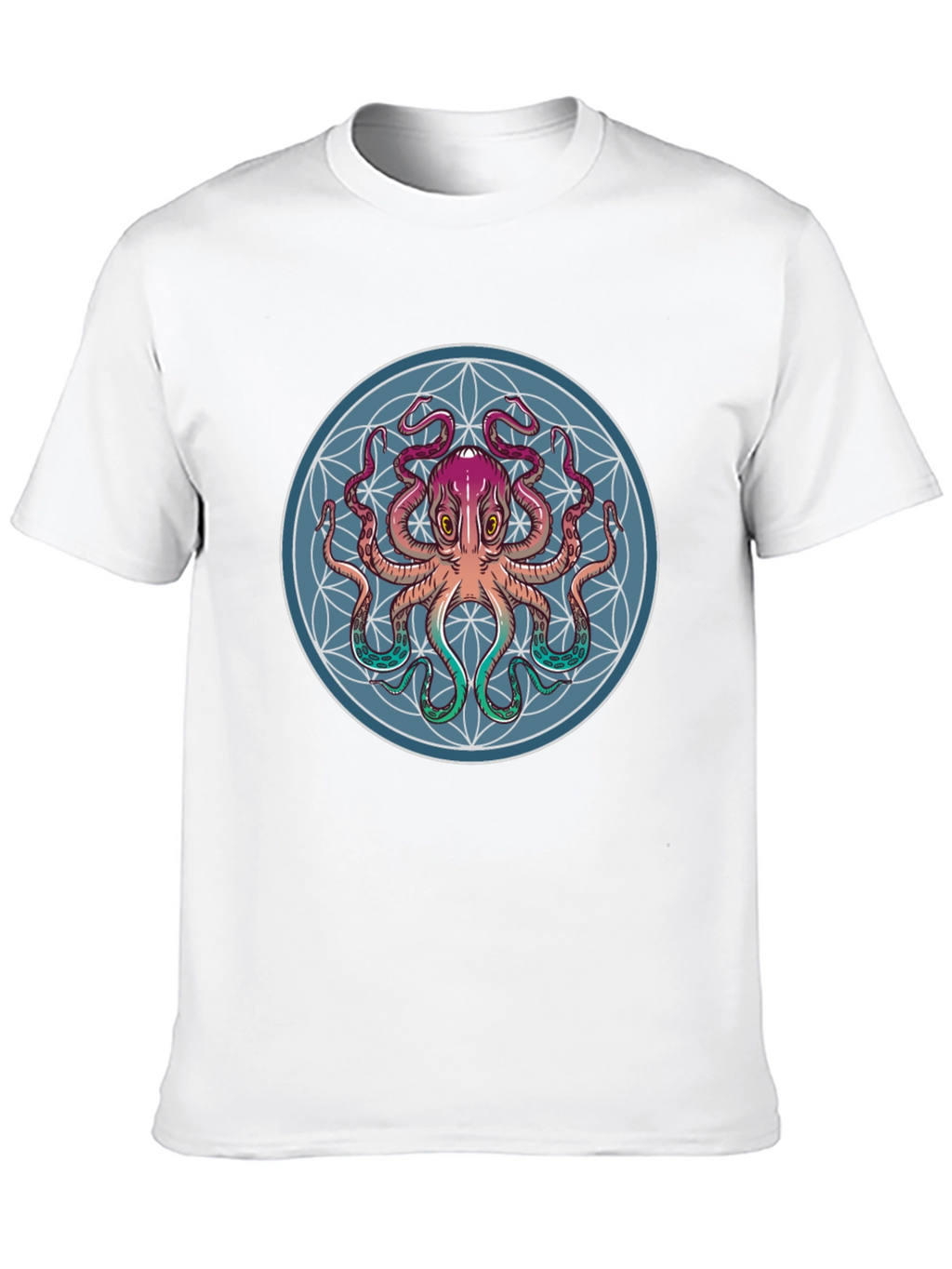 Octopus Mandala Graphic Tee - Black Cotton T-Shirt