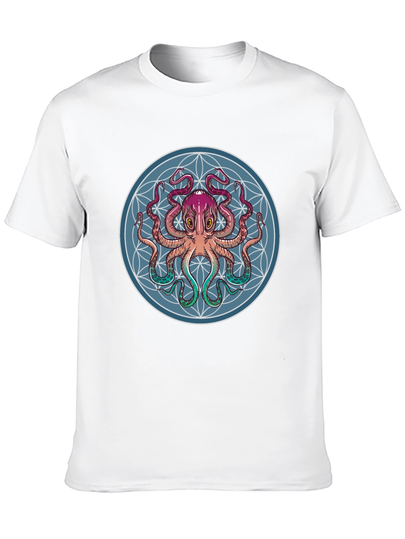 Octopus Mandala Graphic Tee - Black Cotton T-Shirt