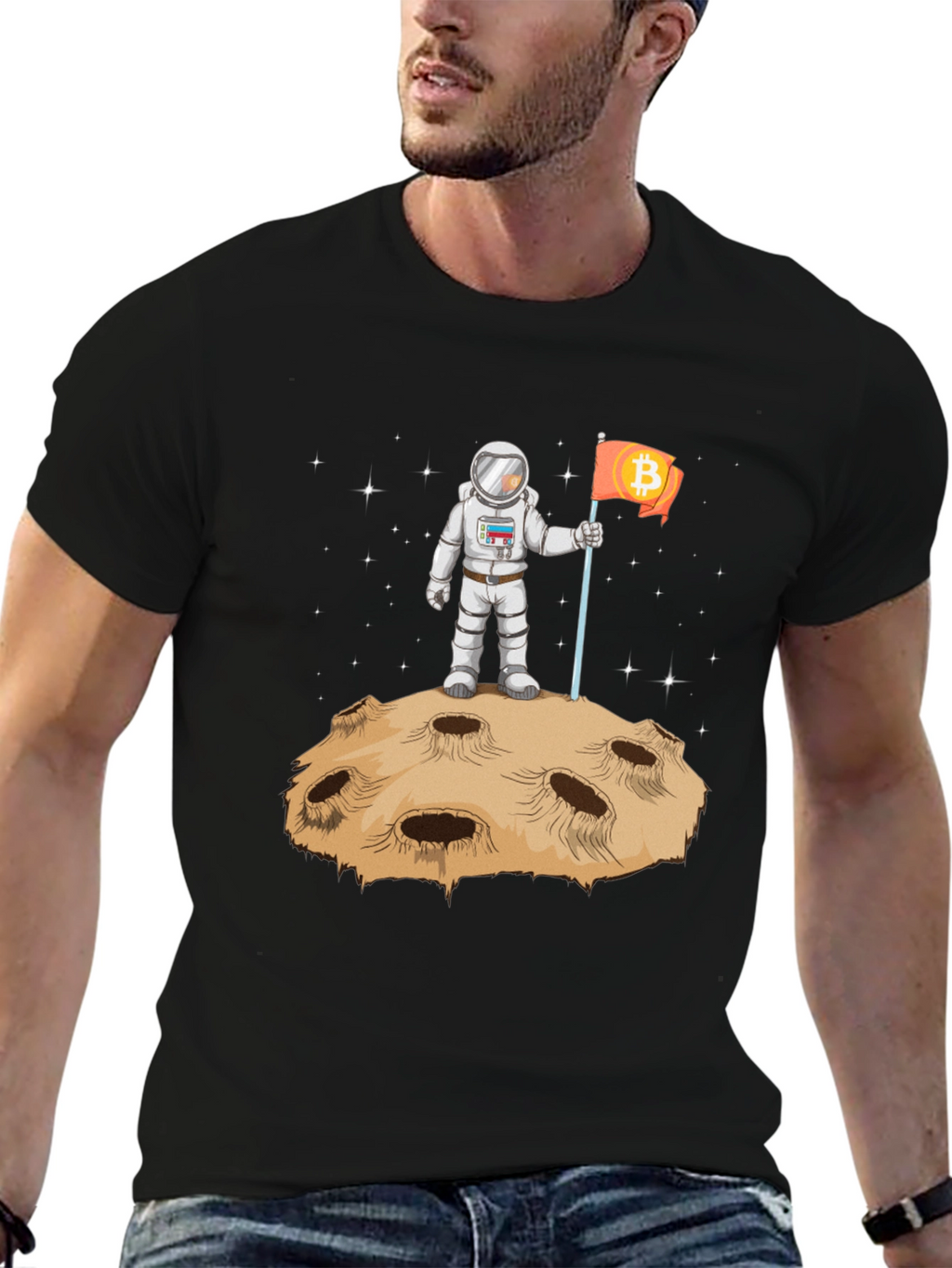 Bitcoin to the Moon T-Shirt - Astronaut Design