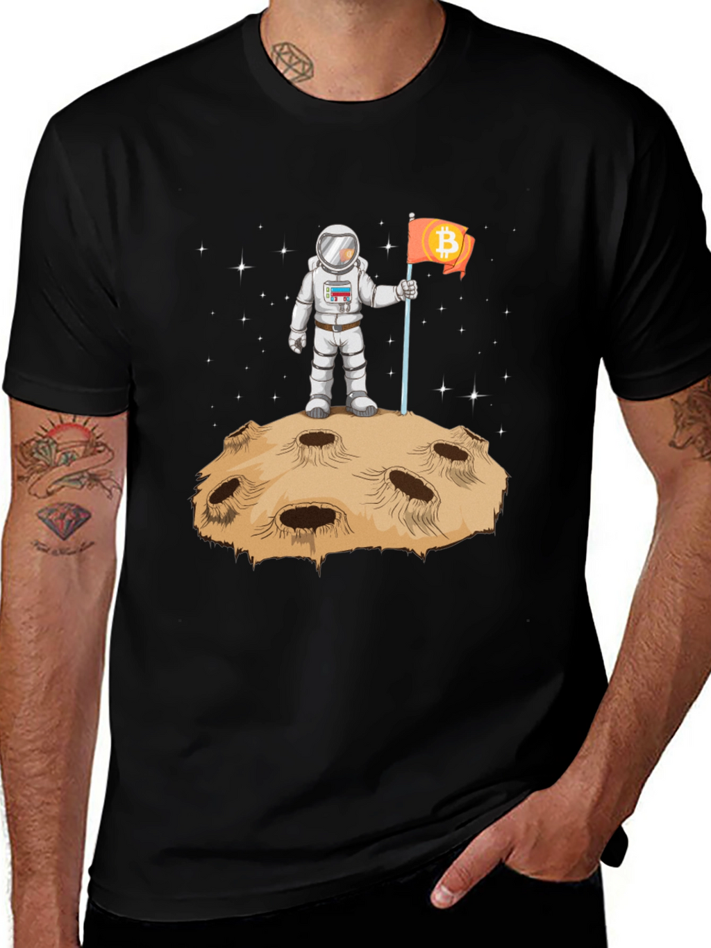 Bitcoin to the Moon T-Shirt - Astronaut Design