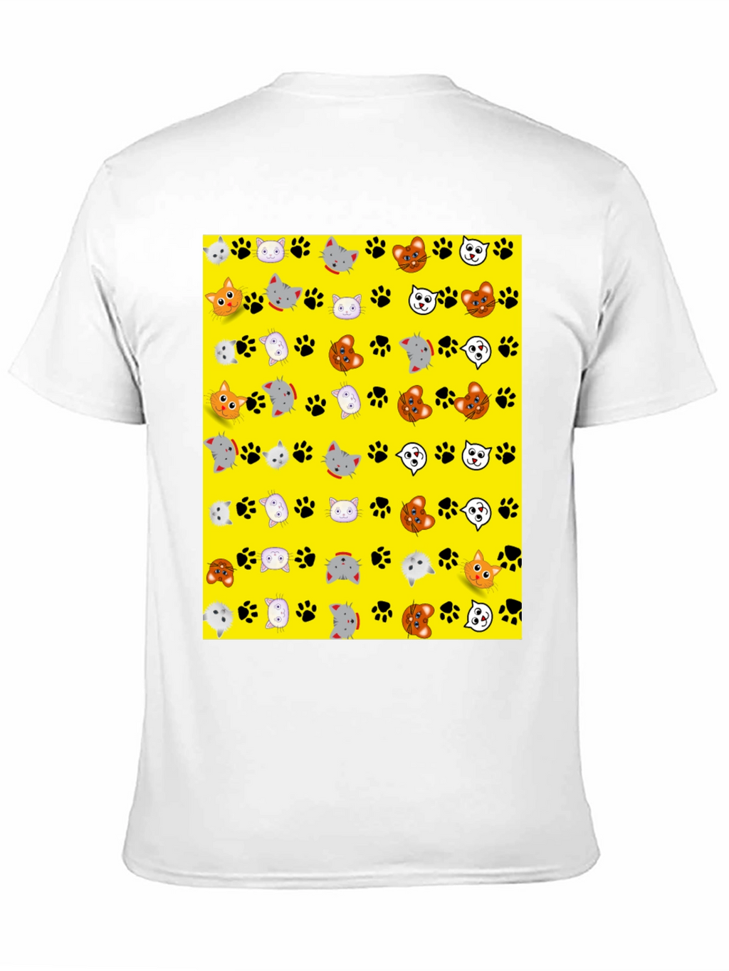 Cat Faces & Paw Prints T-Shirt