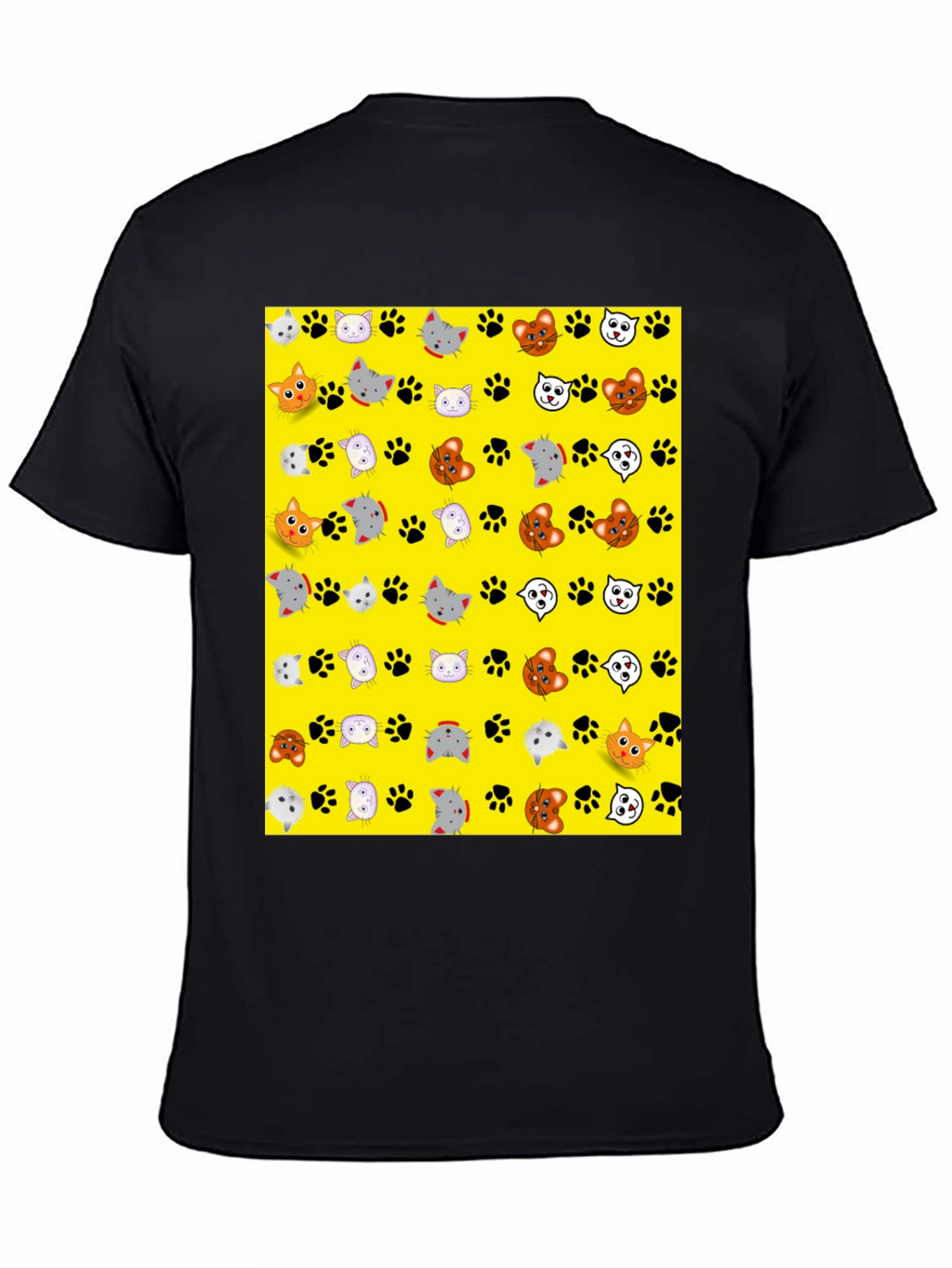 Cat Faces & Paw Prints T-Shirt