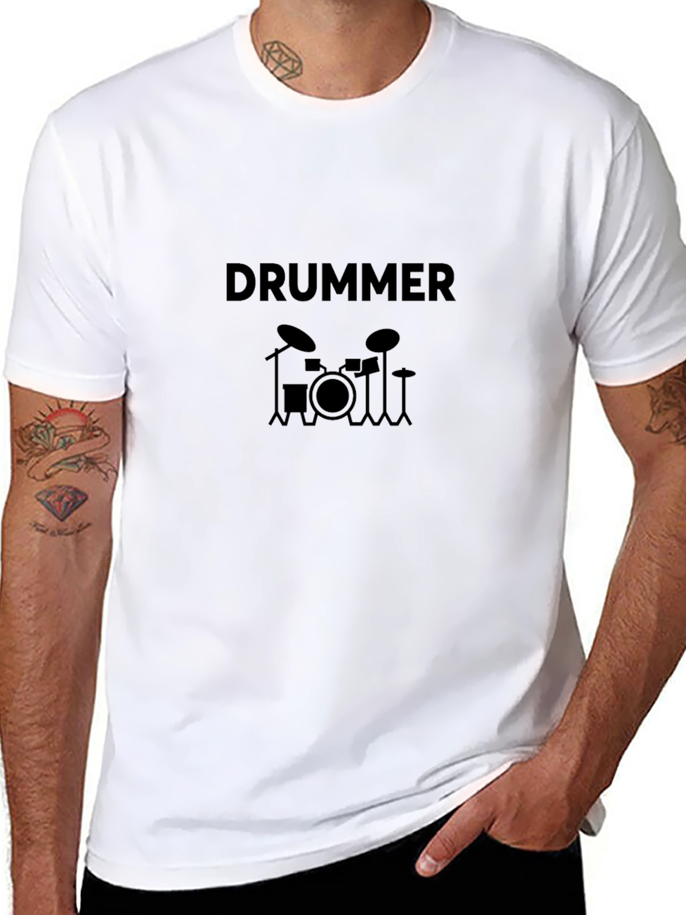 Drummer Graphic Black T-Shirt