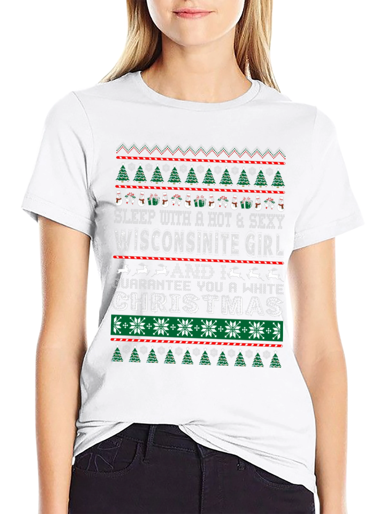 Funny Wisconsinite Girl Christmas T-Shirt