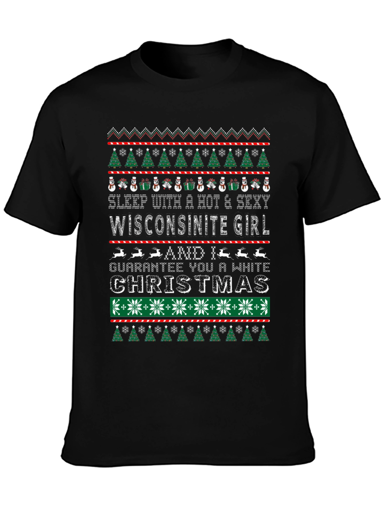 Funny Wisconsinite Girl Christmas T-Shirt