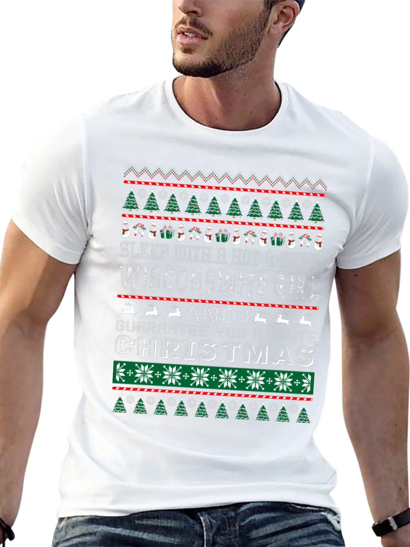 Funny Wisconsinite Girl Christmas T-Shirt