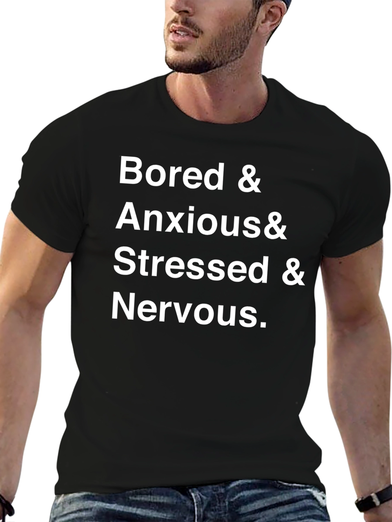 Bored & Anxious Funny Graphic T-Shirt