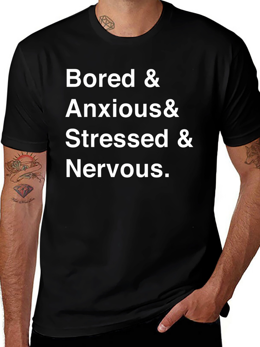 Bored & Anxious Funny Graphic T-Shirt