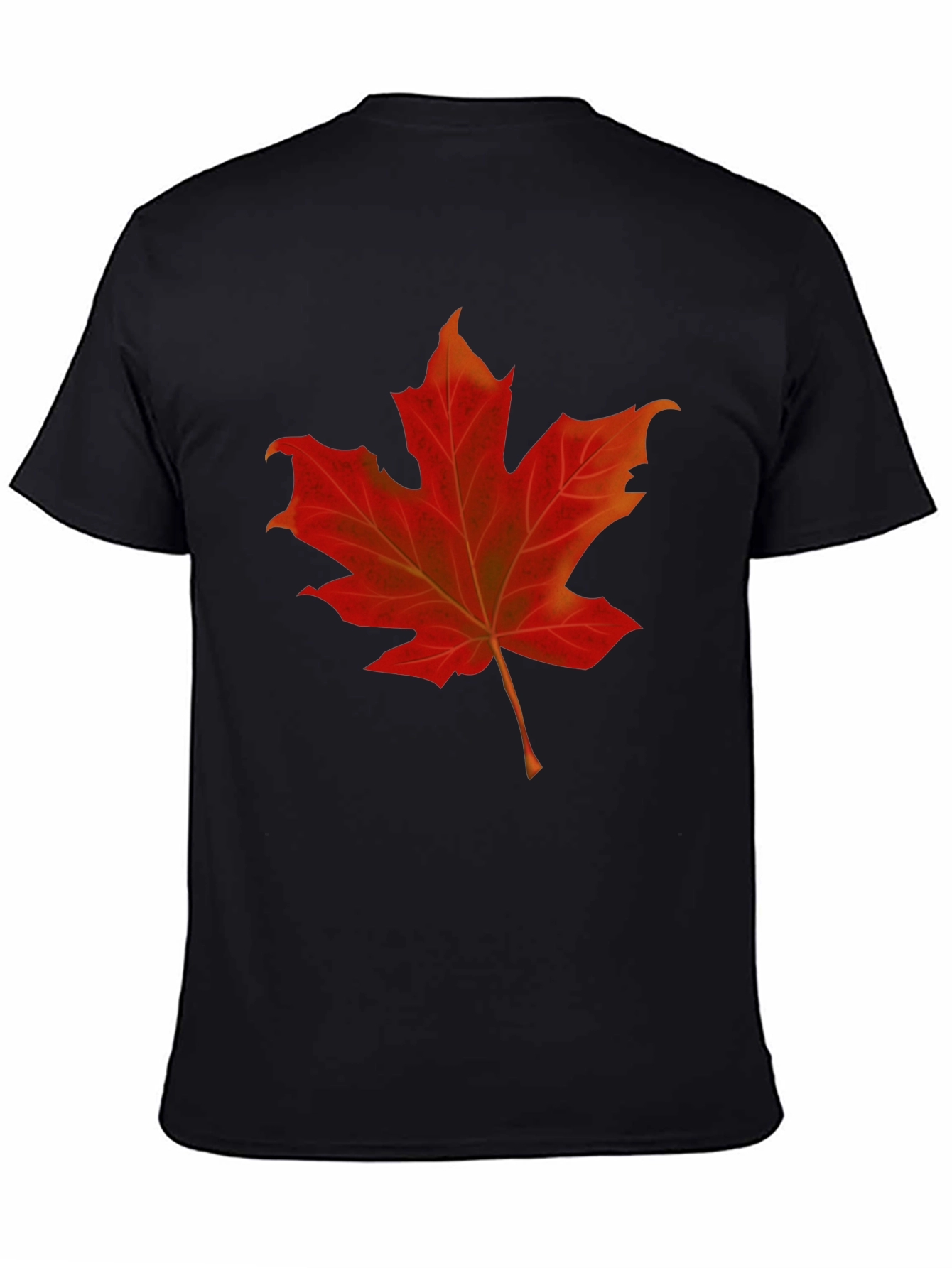Maple Leaf Graphic Tee - Black Cotton Shirt