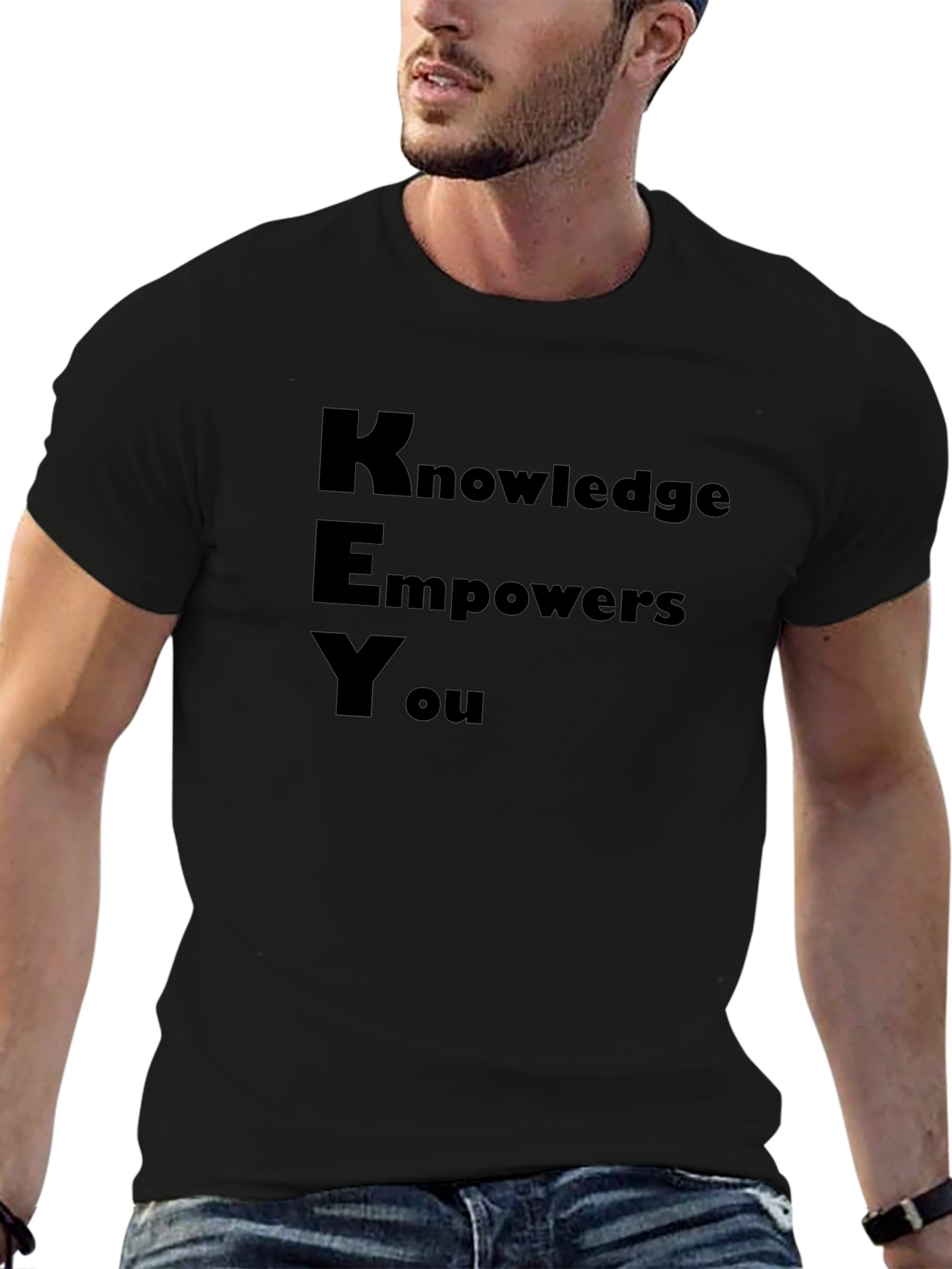 Knowledge Empowers You Black Graphic T-Shirt