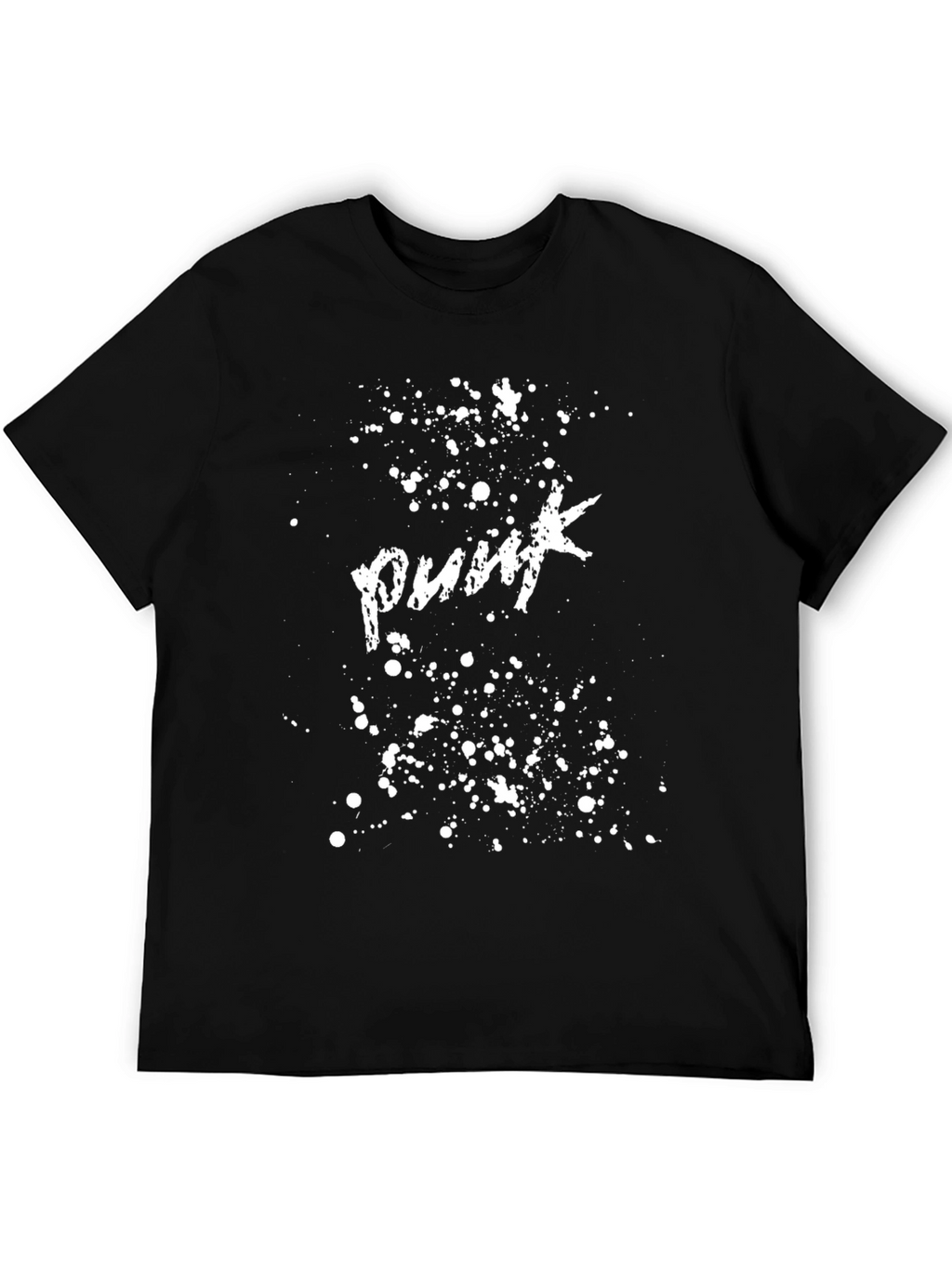 Punk Splatter Graphic Black T-Shirt
