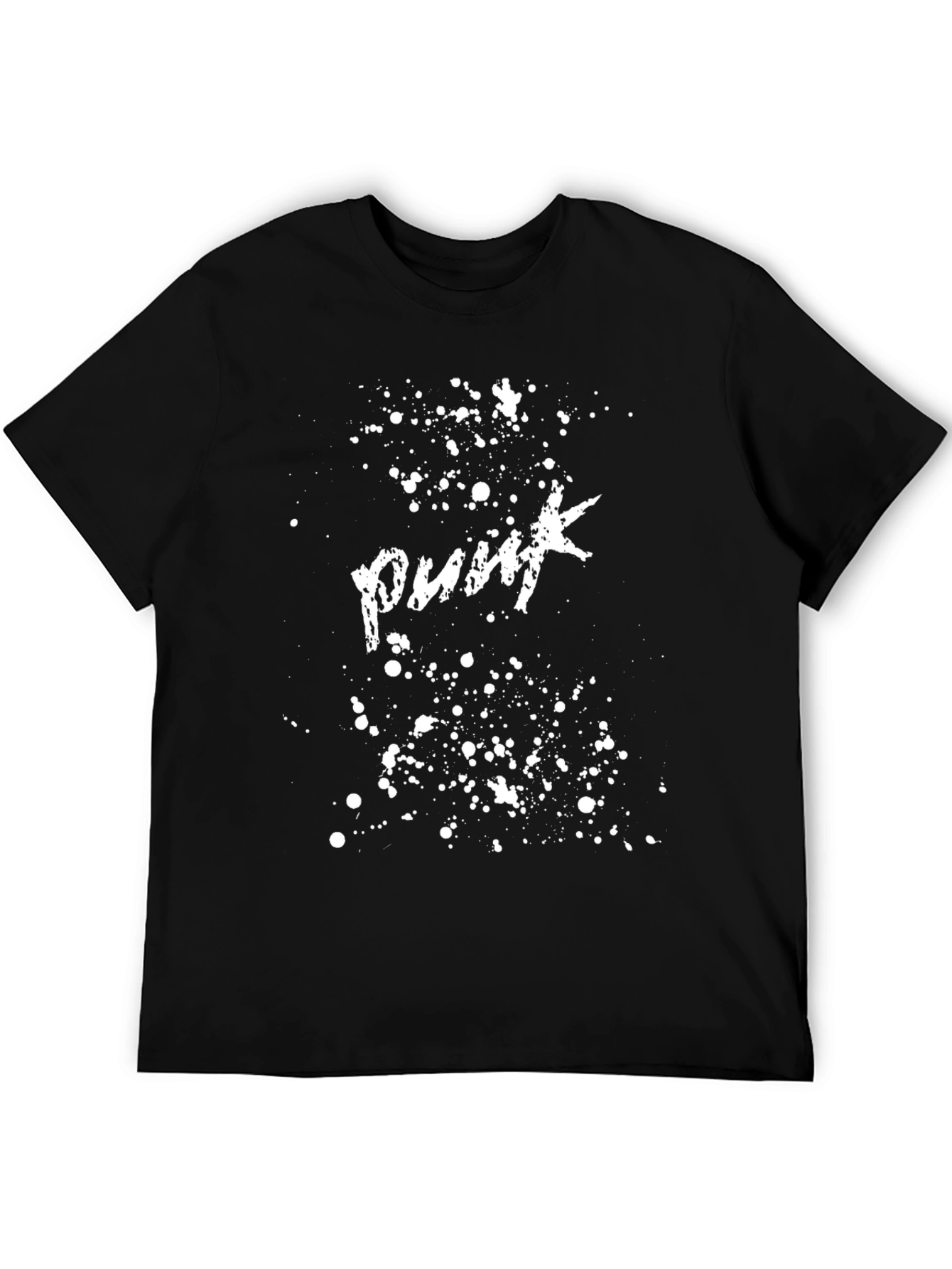 Punk Splatter Graphic Black T-Shirt