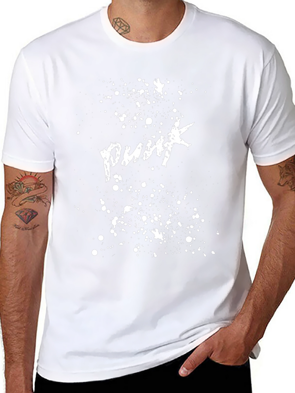 Punk Splatter Graphic Black T-Shirt