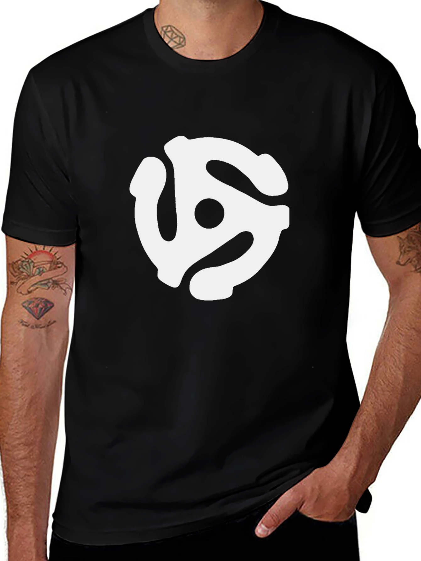 Retro Music Lover T-Shirt - 45 RPM Adapter Design