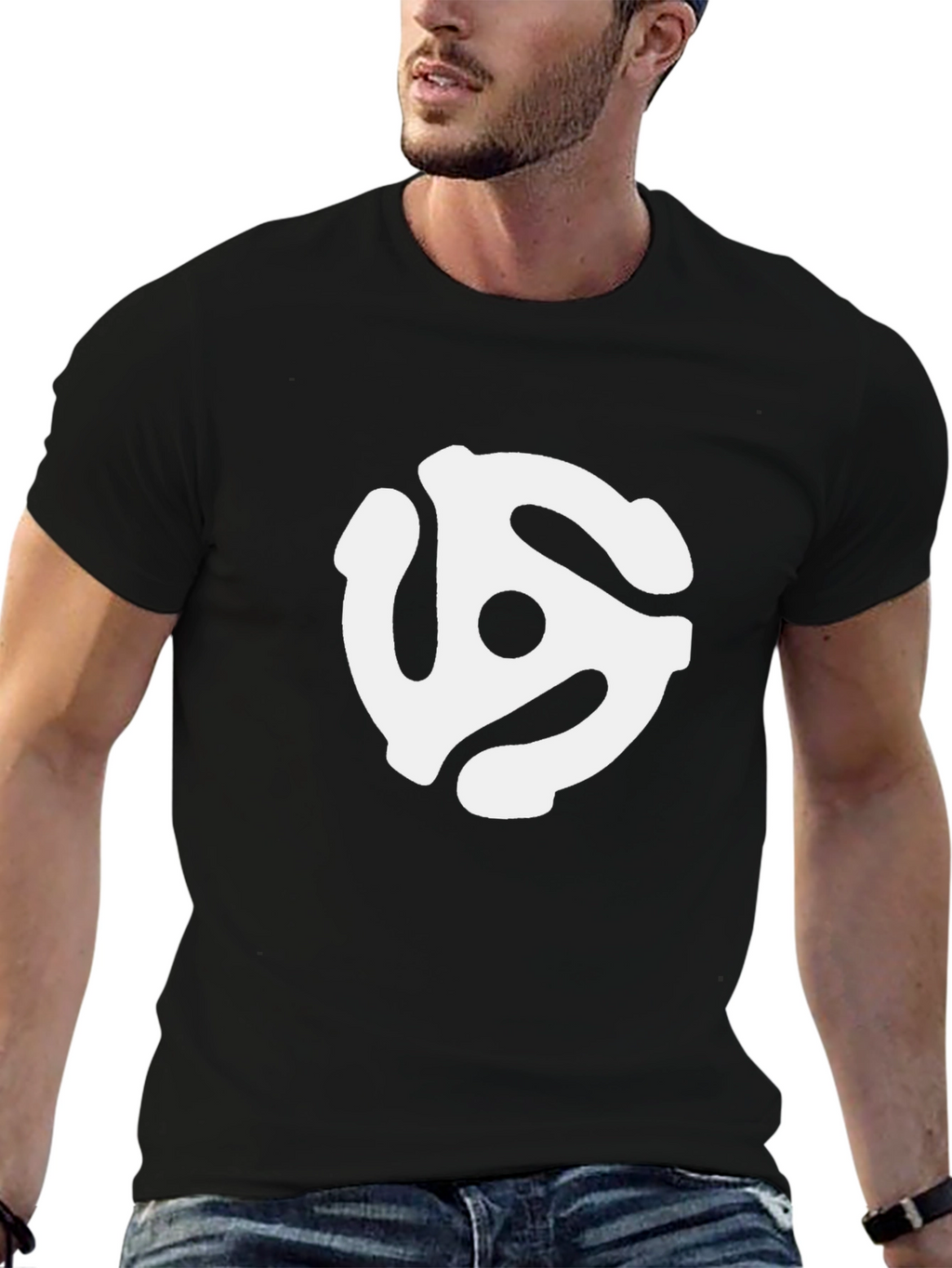 Retro Music Lover T-Shirt - 45 RPM Adapter Design