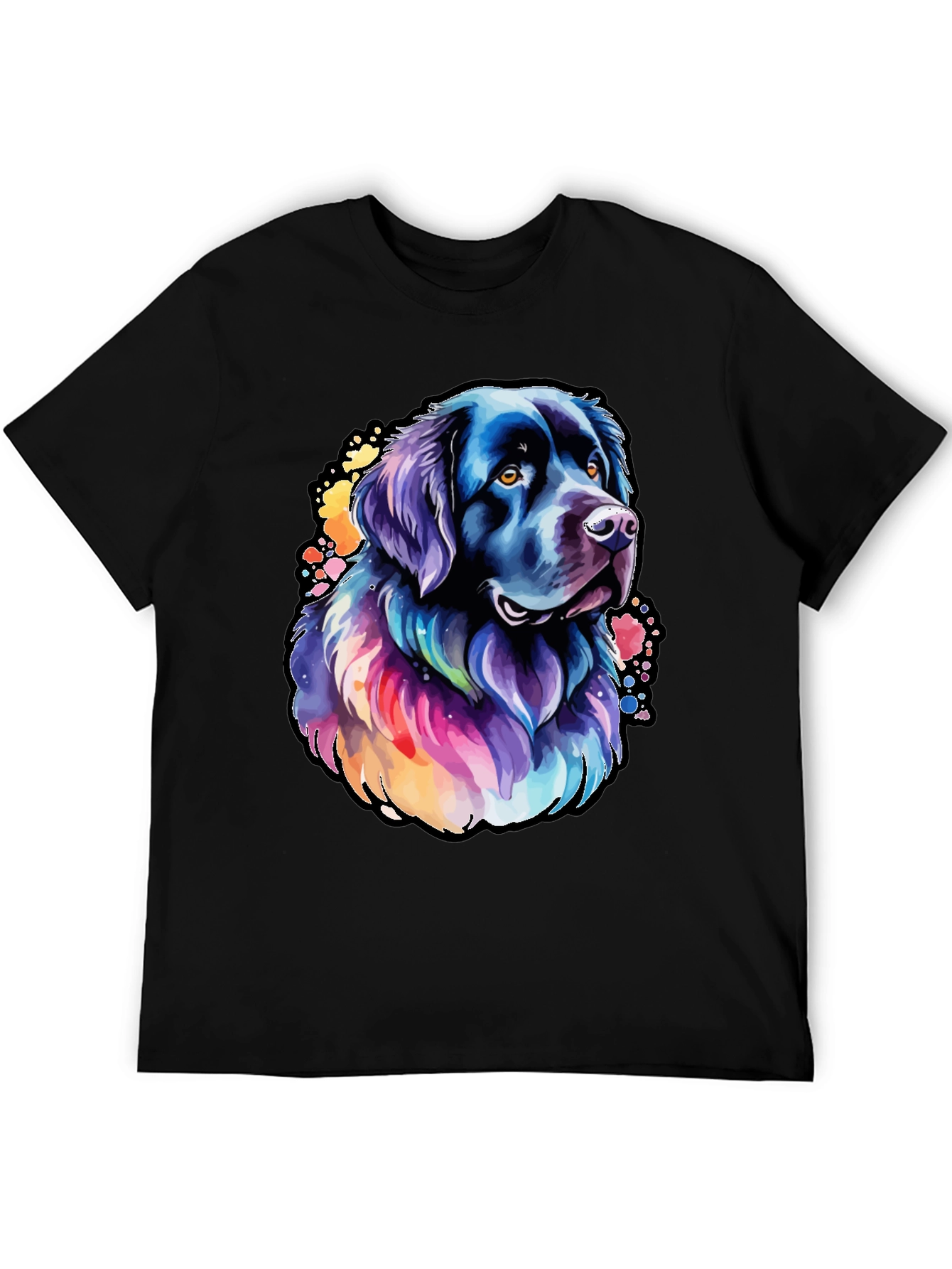 Watercolor Dog Graphic Tee - Black