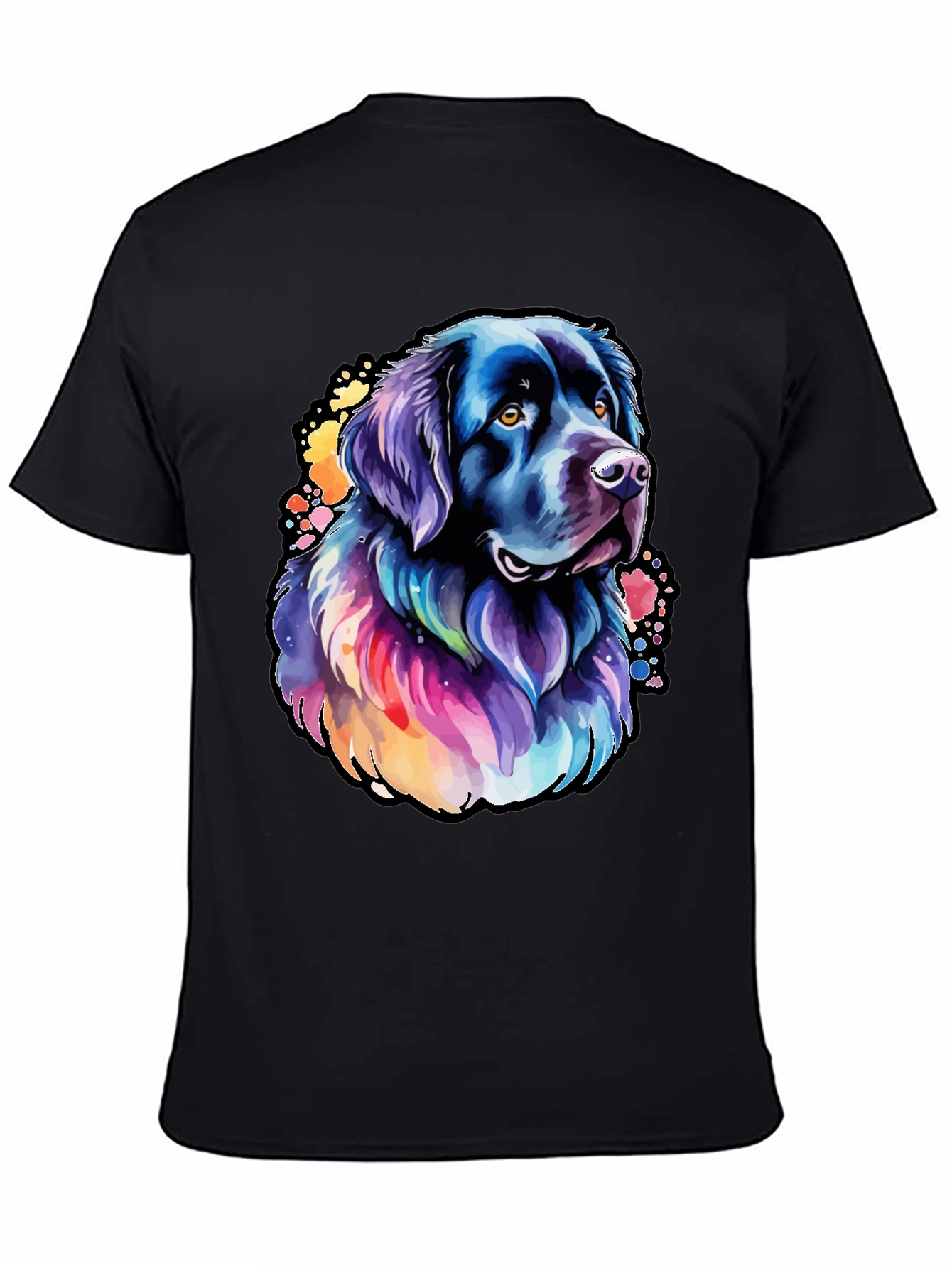 Watercolor Dog Graphic Tee - Black