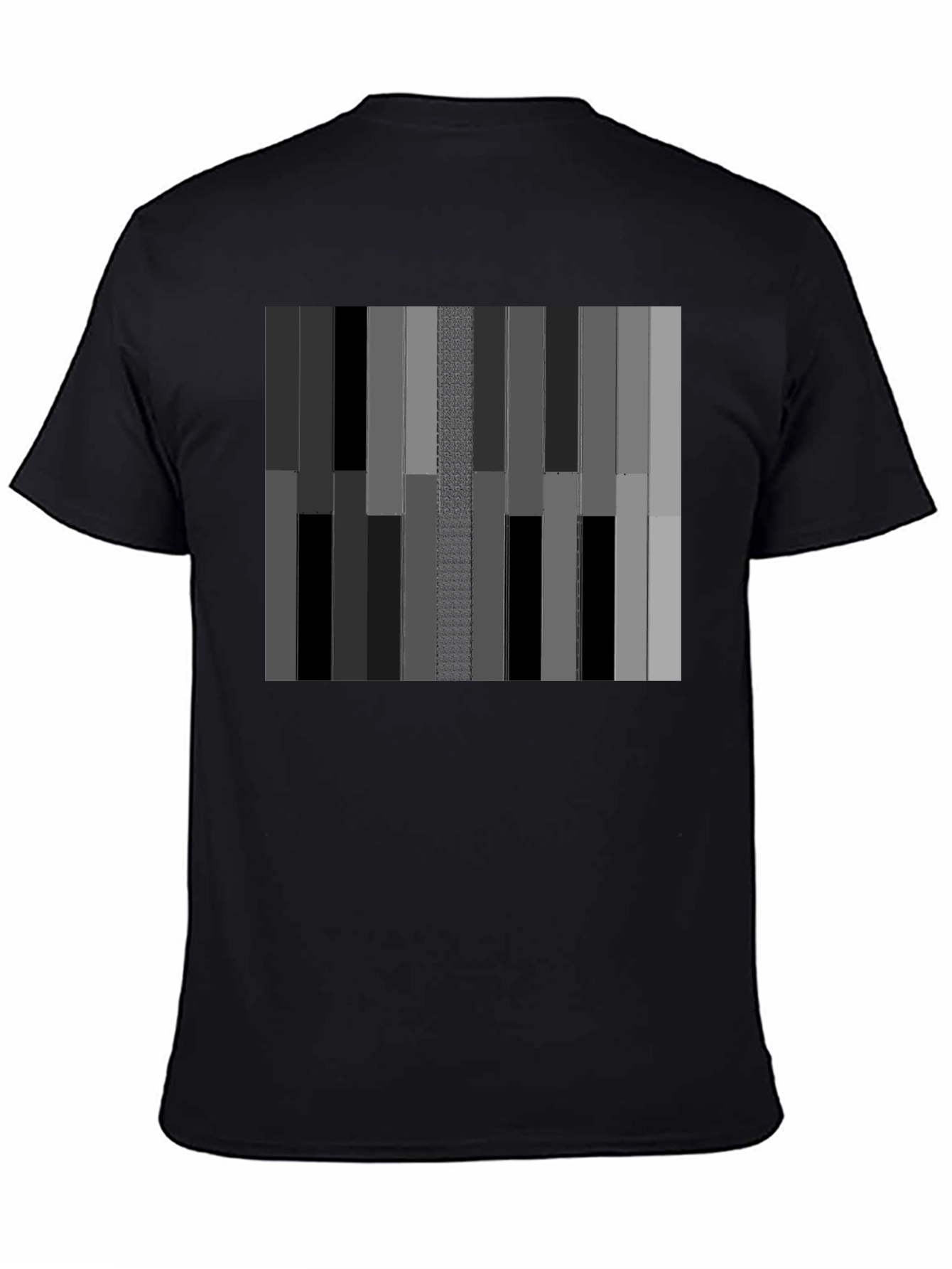 Abstract Striped Graphic Print Mens Black T-Shirt