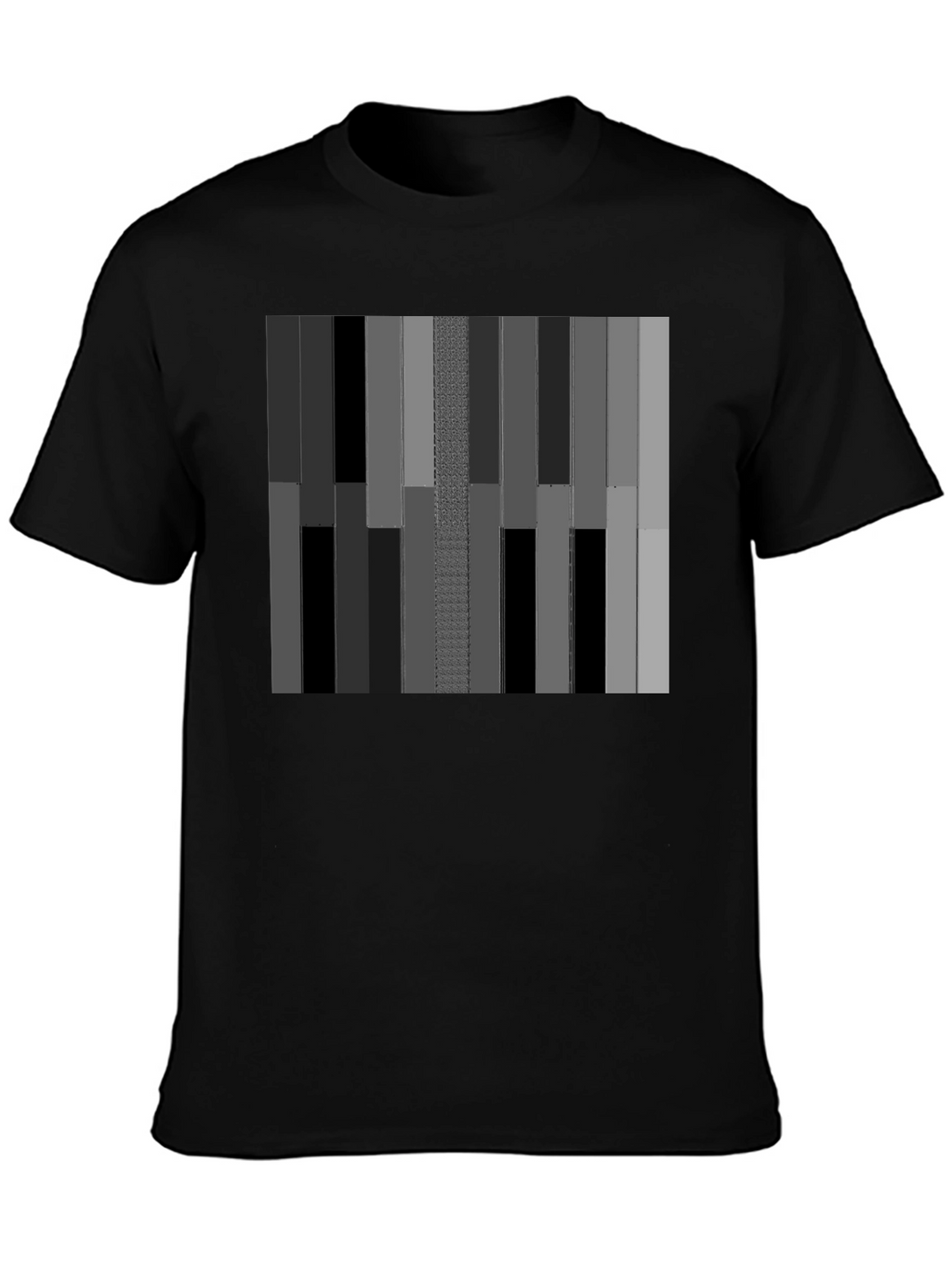 Abstract Striped Graphic Print Mens Black T-Shirt