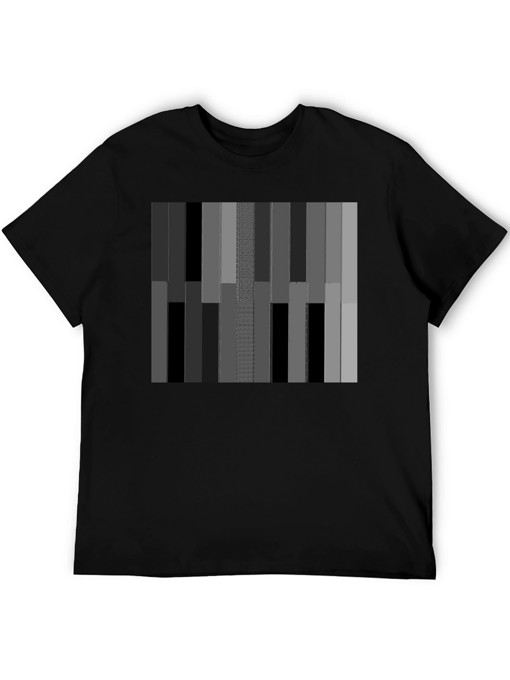 Abstract Striped Graphic Print Mens Black T-Shirt