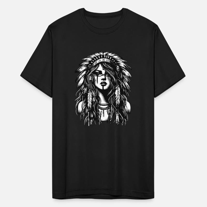Dark Art Skull Indian Apache Girl Vintage Grunge