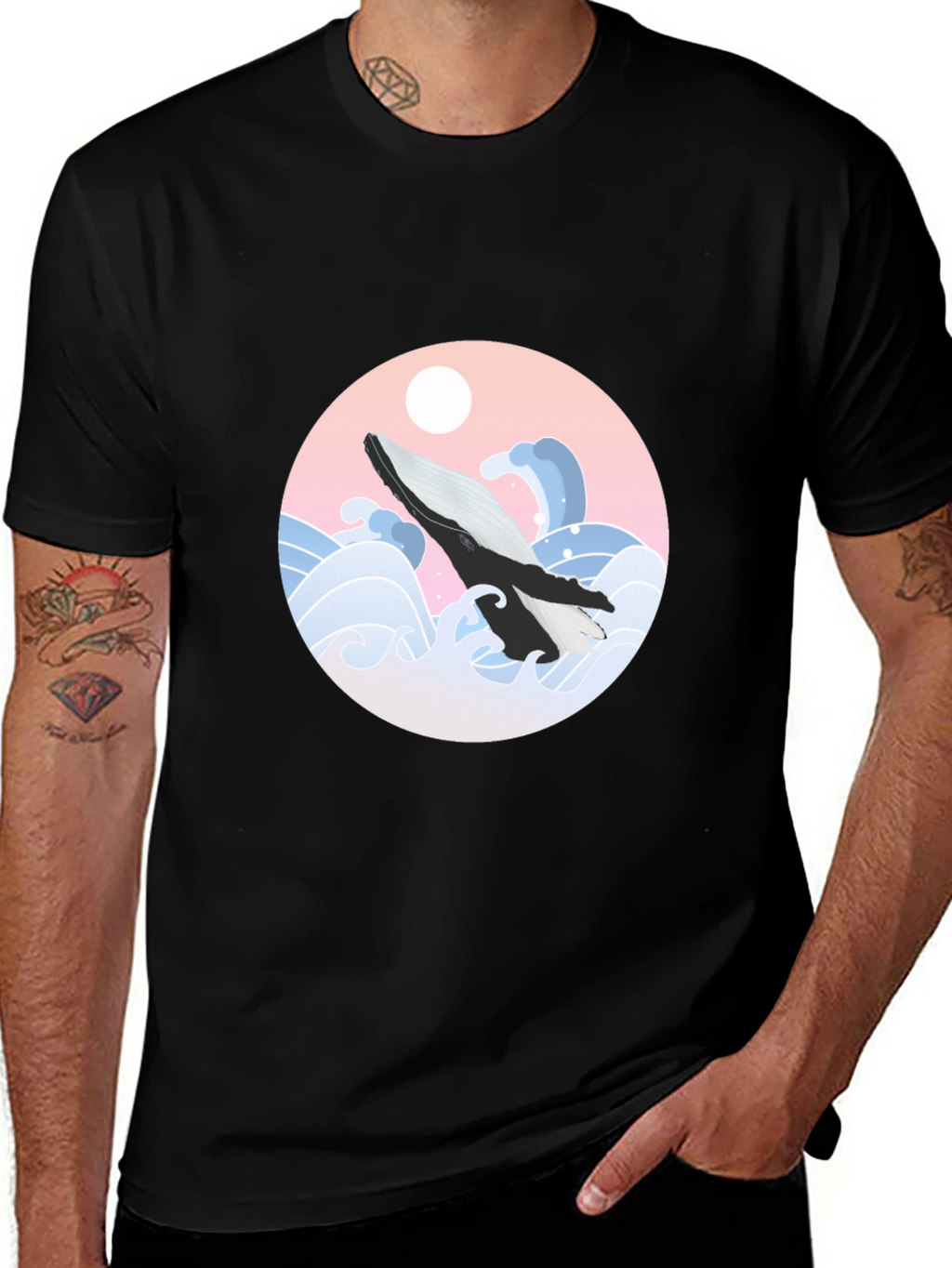 Whale Wave Graphic Tee - Stylish Comfort