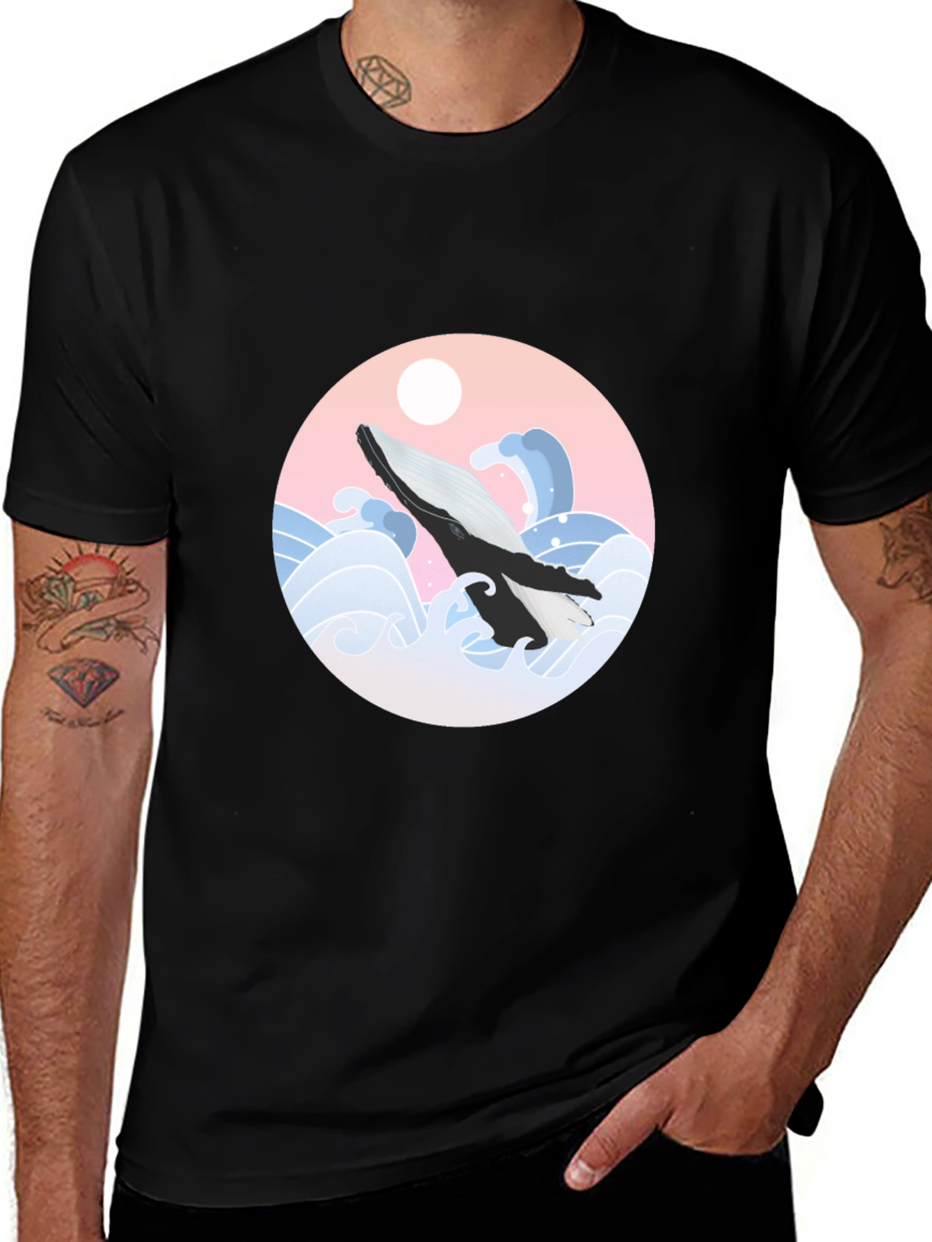 Whale Wave Graphic Tee - Stylish Comfort