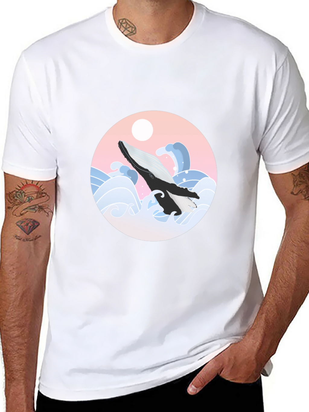 Whale Wave Graphic Tee - Stylish Comfort